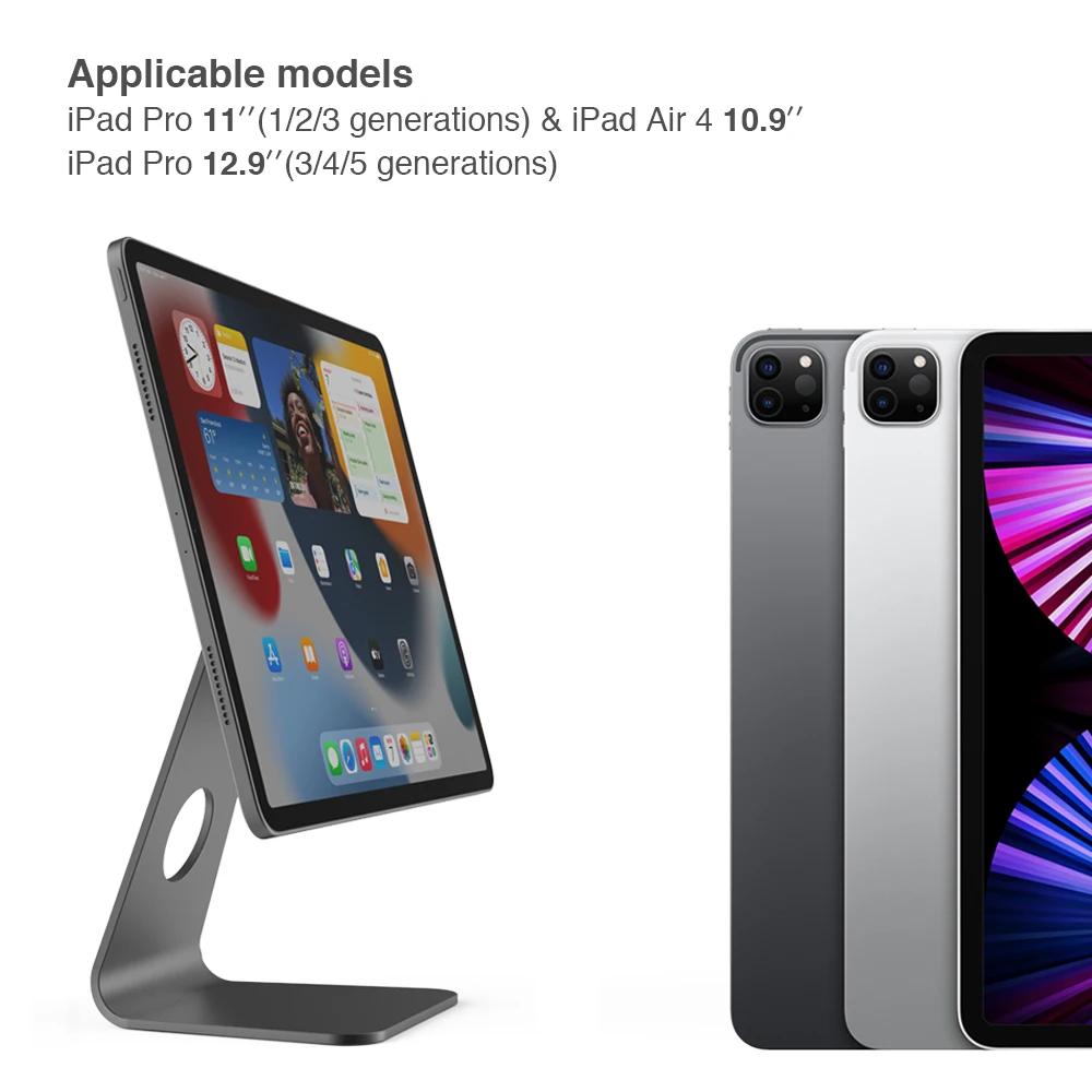 

Magnetic Smart Stand For iPad iPad Pro Holder Stand New Metallic Design 360° Rotation Free Adjustable Tablet Stand 아이패드 마그네틱 거치대