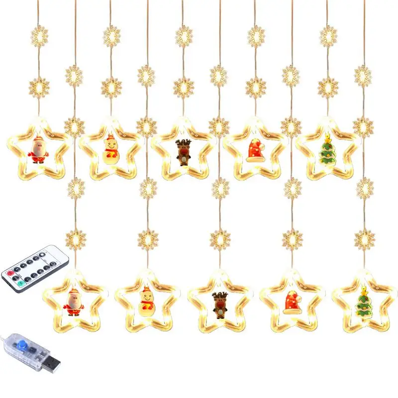 

Рождественская гирлянда со светодиодами, Рождественская Декоративная гирлянда со снеговиком, гирлянда с питанием от USB и дистанционным упр...