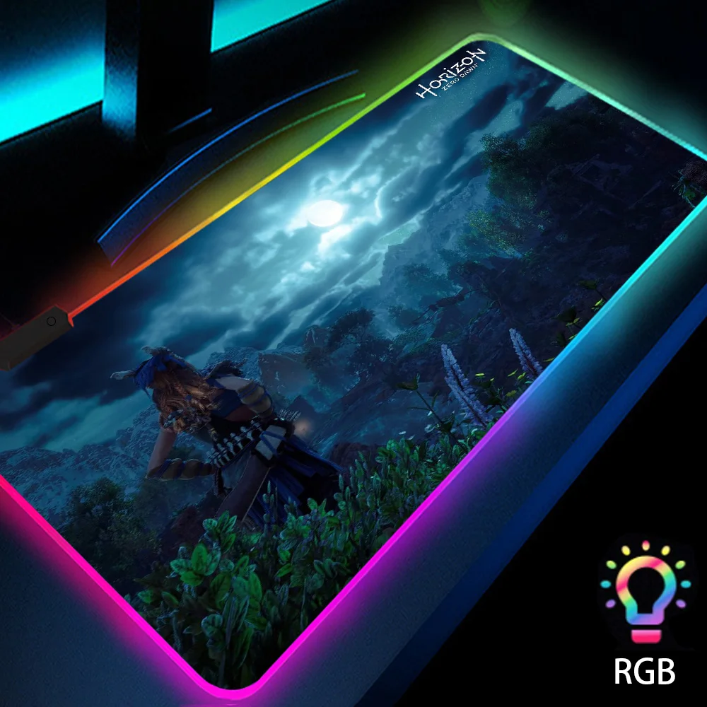 

Игровой коврик для мыши Horizon Zero Dawn в эстетике Rgb Xxl 800*300, защитный крутой Настольный коврик со светодиодной подсветкой, очень большая игровая ...