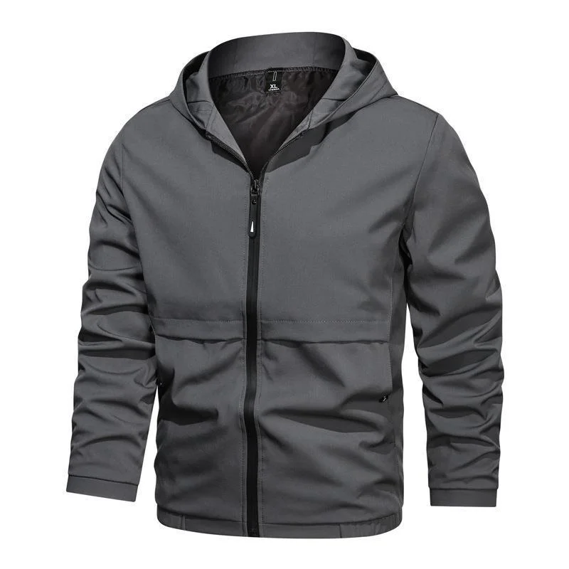 

Winter Men's Hoodie Outdoor Casual Fashion Jacket Windbreaker Waterproof Jacket for Man Clothing Full Zip Closure Windbreaker