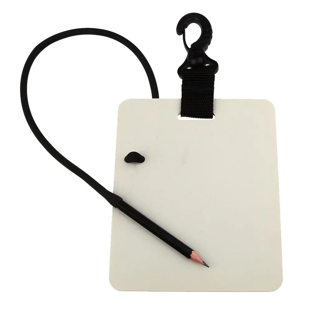 

Underwater Writing Slate Board with Swivel Clip and Pencil Scuba Dive Diving Accessories