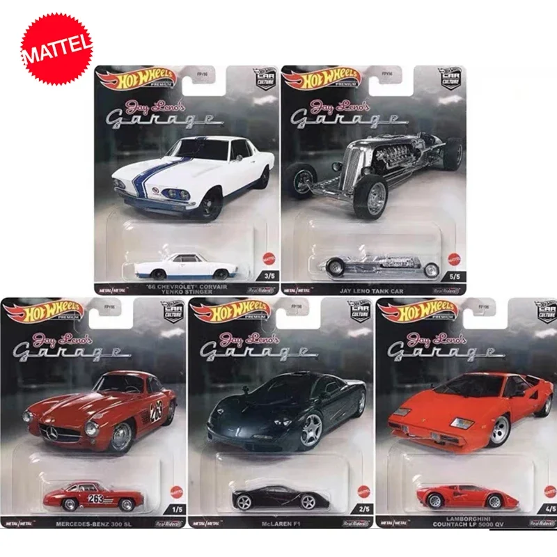 

Original Hot Wheels Premium Car Culture Jay Leno's Garage Diecast 1:64 Voiture McLaren F1 Chevrolet Corvair Boy Toy for Children