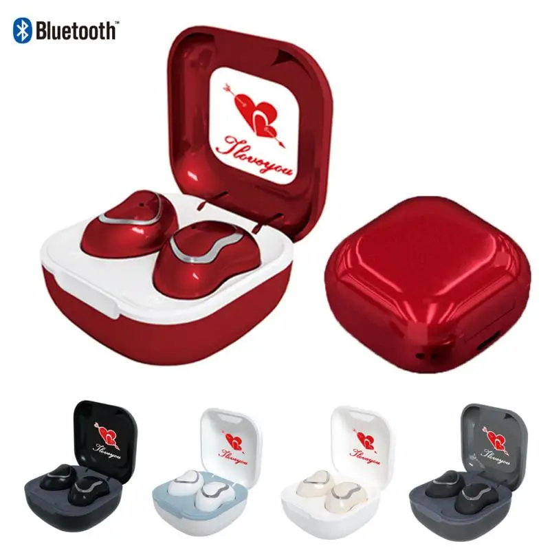 TWS Bluetooth-compatible 5.1 Earphones Heart-shaped Wireless Headphone Sports Mini Semi-in-ear Earbuds Headsets With Microphone