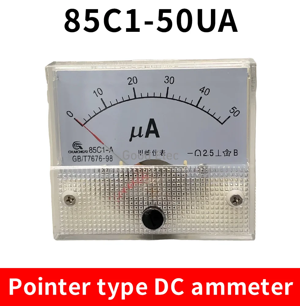 85C1-ua 50UA 100UA 200UA 300UA 400UA 500UA Амперметр постоянного тока Аналоговый измеритель Панель