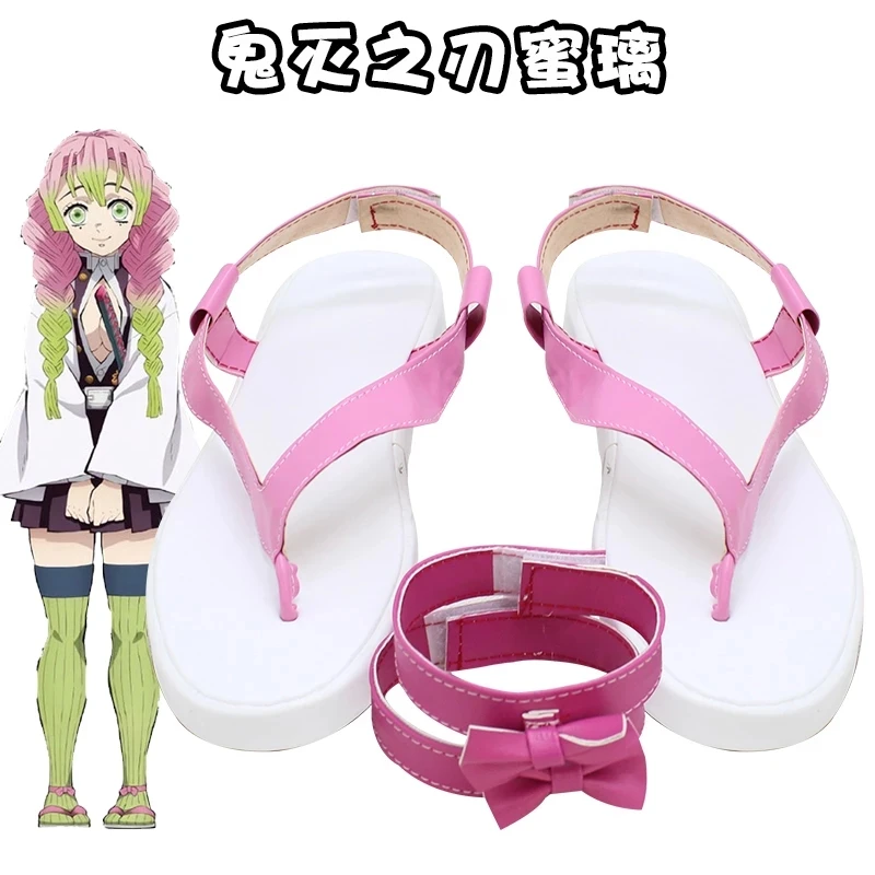 

Comic Kanroji Mitsuri Cosplay Boots Anime Cosplay Shoes Pink Samurai Daily Leisure Shoes For Halloween Party