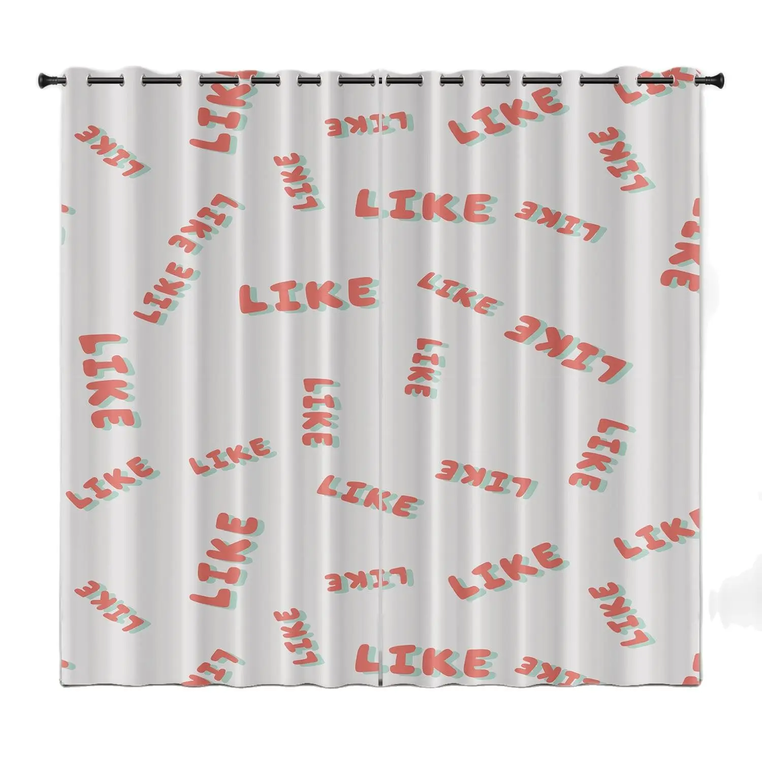 

Popular English Letters Multicolor High Shading And Heat Insulation Bedroom Living Room Curtain