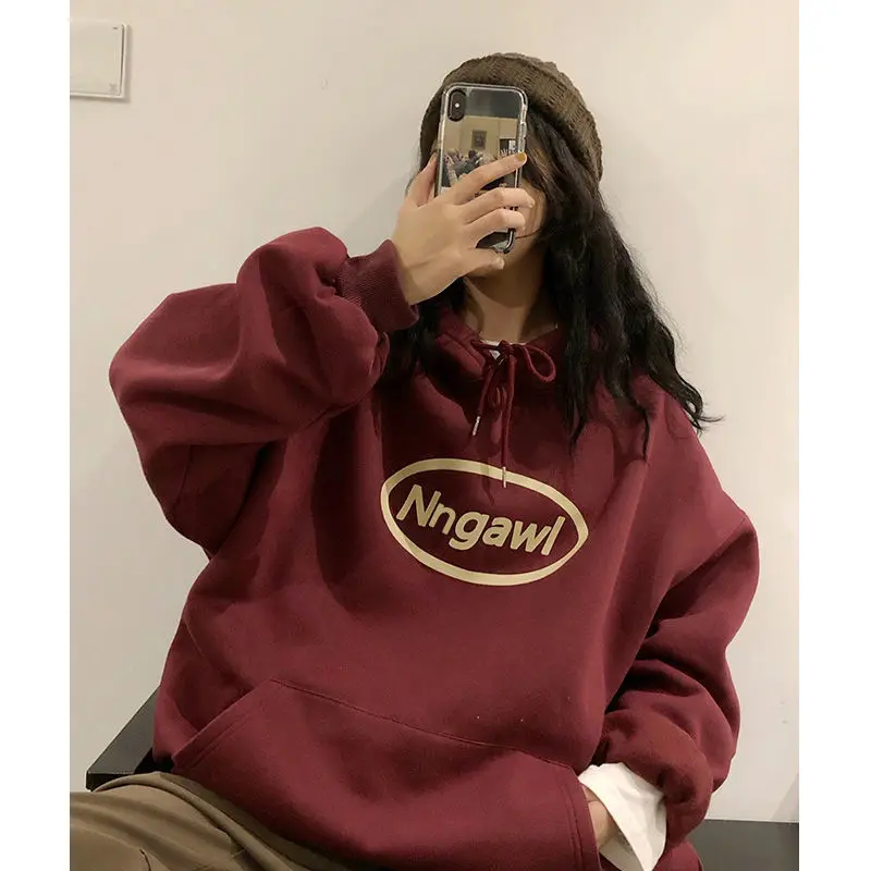 

ZITY Hoodies Women Thicker Couple Baggy Teens Fashion Ins Harajuku Hip Hop Sweatshirt Vintage Streetwear Comfortable All-match