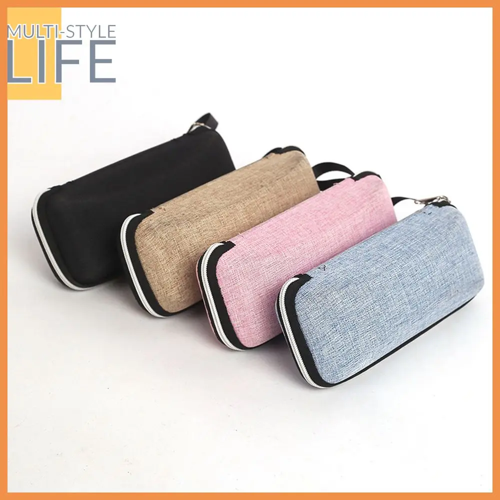

Large Capacity Glasses Box Retro Sunglasses Box Fashion Portable Zipper Box Storage Tools Linen Lanyard Glasses Case Korean New