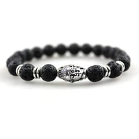 2022 hot selling buddha head lava stone beads bracelet healing balance prayer natural stone yoga bracelet for men women