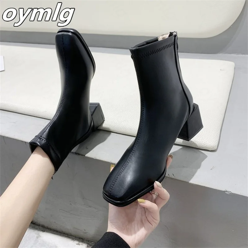 

Thin and thin boots women's 2022 autumn new medium thick heel autumn and winter women's shoes boots high-heeled ankle boots