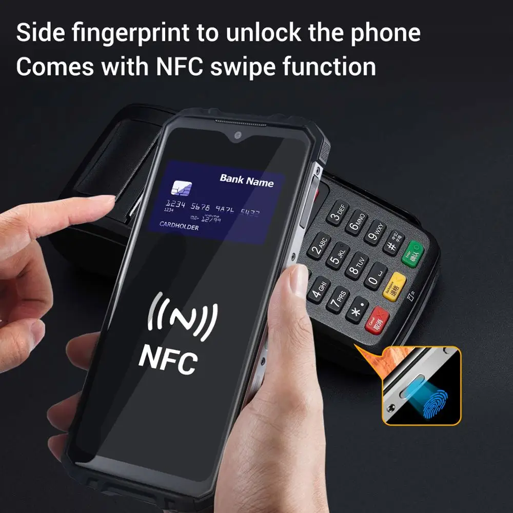 OUKITEL WP8 Pro 4GB 64GB 5000mAh NFC IP68 Rugged Sports Mobile Phone 6.49'' Fingerprint Android 10 16MP Triple Camera Octa Core