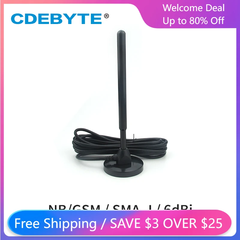 

4G/LTE NB/GSM/3G Vertical 6.0dBi High Gain Copper Rod Sucker Antenna Resistance CDEBYTE TXGN-TB-300 SMA-J Interface for Module