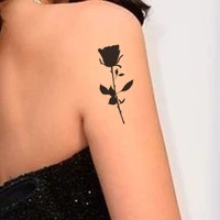 waterproof temporary tattoo sticker black sexy rose flower fake tattoos flash tatoo arm hand chest neck body art for women men