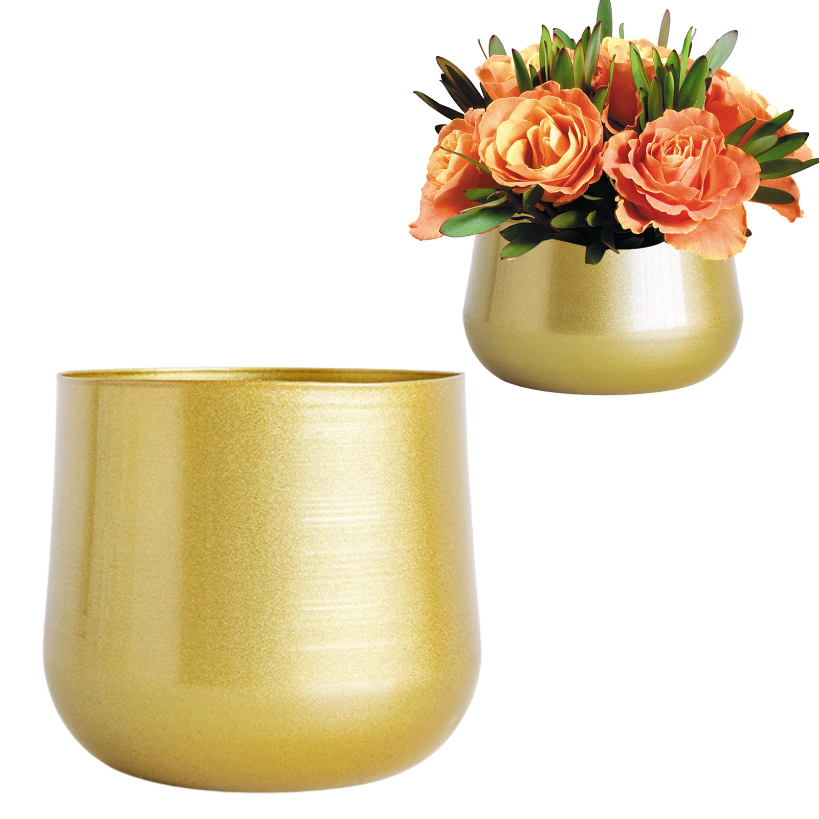 Gold Plant Pot Gold Planters For Indoor Plants Gold Metal Indoor Round Succulent Containers Plant Pots Flower Holder