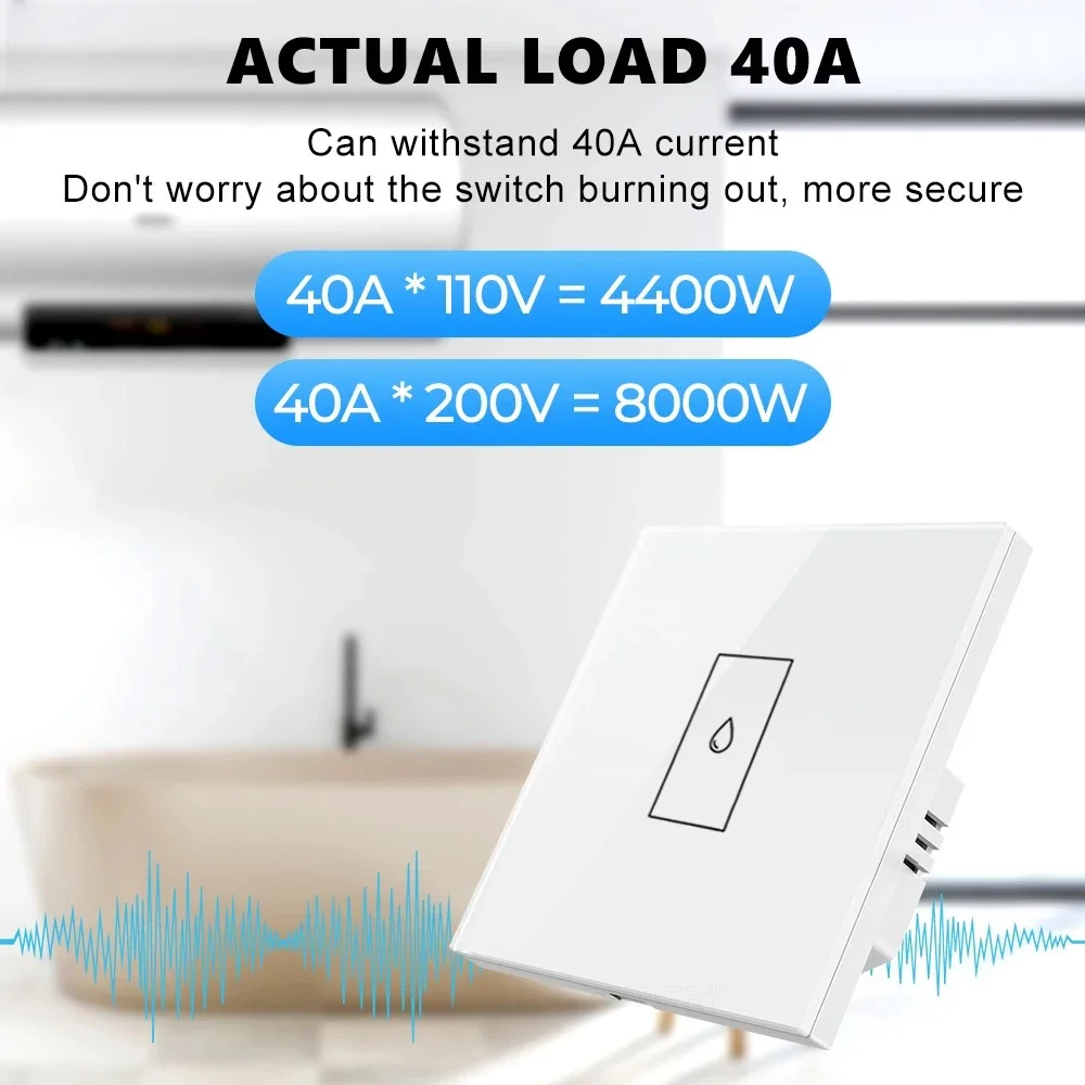 Фото Tuya Smart WiFi 40A Выключатель высокой мощности для водонагревателя, котла, кондиционера, управления приложением работает с Alexa Google Home №5