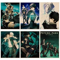 psycho pass retro kraft paper poster kraft paper prints and posters posters wall stickers