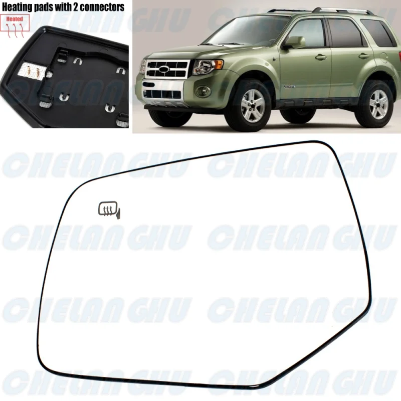 

Левое боковое стекло зеркала заднего вида с подогревом для Ford Escape 2008 2009 2010 2011 2012, автомобильные аксессуары 8L8Z17K707C/F 01324121