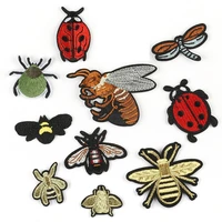 10pcslot cartoon insects and bees iron on embroidered patches for on clothes hat jeans skirt sticker sew patch applique badge