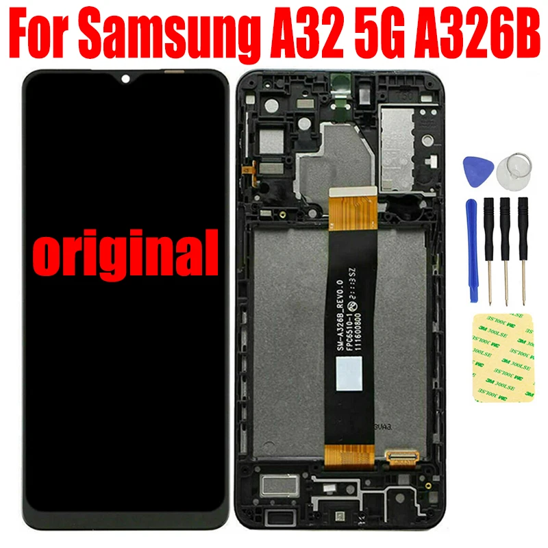

Original LCD For Samsung Galaxy A32 5G SM-A326B SM-A326BR A326 A326U LCD Display Panel Touch Screen Digitizer Assembly Frame