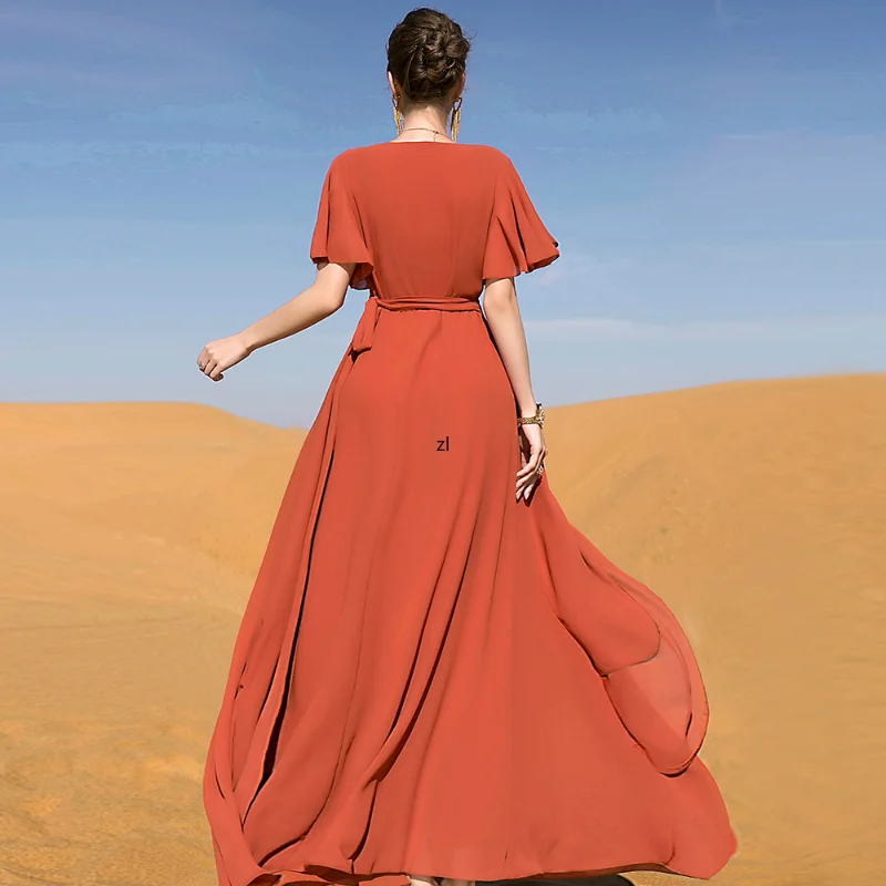 Abaya Arabic Muslim Women Chiffon Long Dress Solid Rhinestone Party Gown Islamic Short Sleeve Robe Middle East Ramadan Fashion