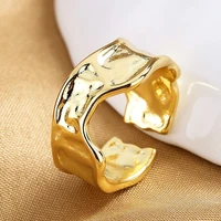fashion irregular lava opening rings for women simple adjustable silver color couple rings 2022 trendy party jewelry accessories