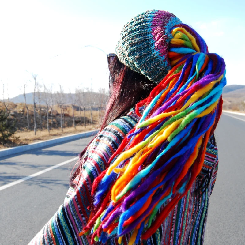 TIYIHAILEY шерстяные зимние теплые шапки ручной работы женские красочные черепа с