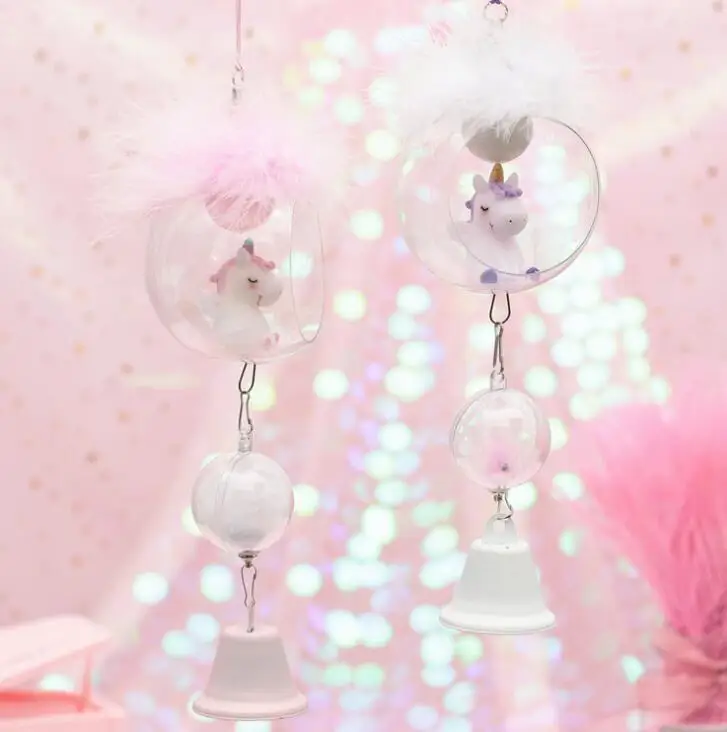 

Pink Girl Heart Ins Night Light Wind Bell with Light Home Decoration