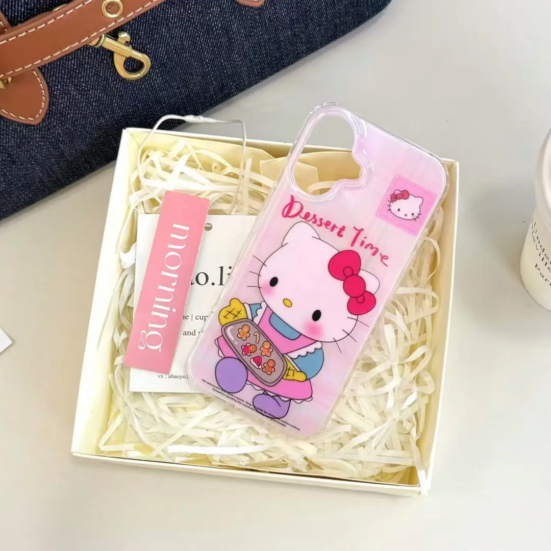 Чехол для телефона Sanrio Hello Kitty Gingerbread Man iPhone 16 15 14 13 12 11 Pro Max 78 Plus XR XS MAX MINI Y2K милая