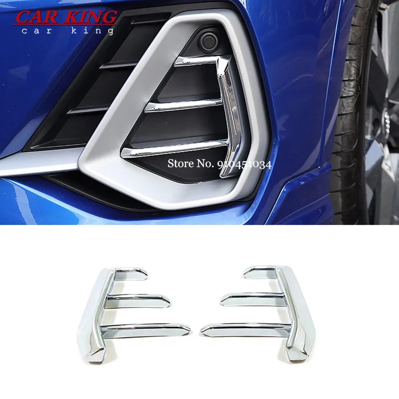 

ABS Chrome For Audi Q3 2019 2020 Accessories Car front fog lampshade cover frame Cover Trim Sticker Car Styling 2pcs