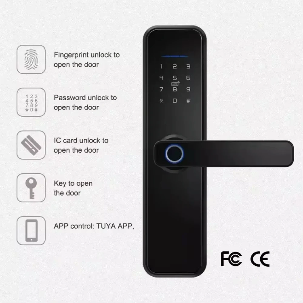 TYSH Security Digit Электрическая электронная ручка Цифровая Tuya Cerraduras Inteligentes Con Wifi Ключи