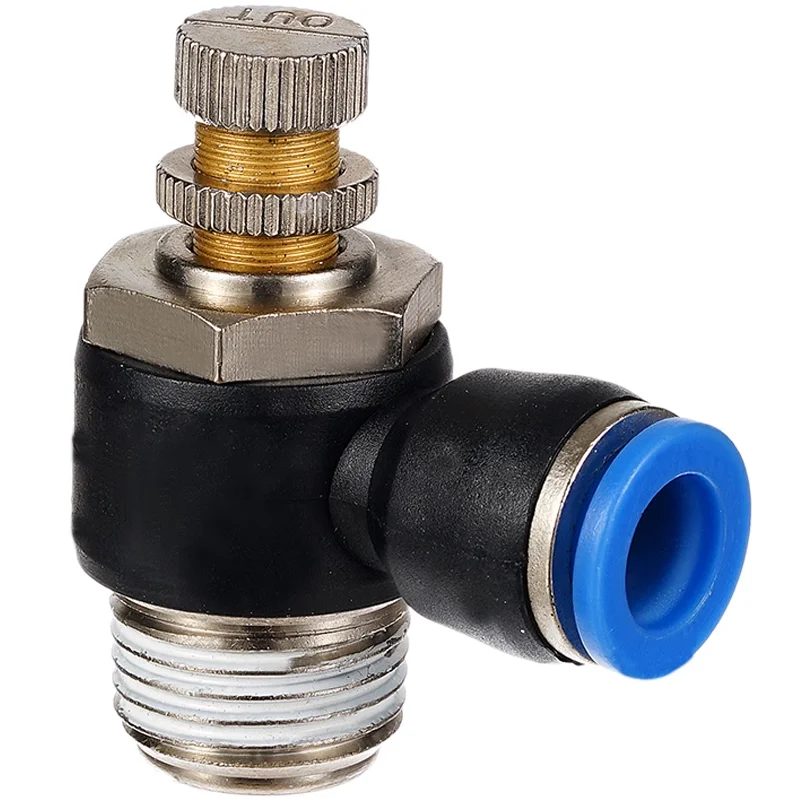 Коленчатый тройник из латуни 1/8 дюйма 1/4 дюйма 3/8 дюйма 1/2 дюйма BSPT с наружной резьбой и внутренней резьбой 4, 6, 8, 10, 12, 14, 16 мм, трубка, воздушный пневматический фитинг, вставной вставной для подключения клапана SL