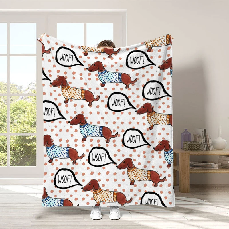 

Decorative Bed Blankets for Winter Dachshund Bedroom Decoration Cute Throw Blanket Sofa Summer Boho Home Decor Bedspread the Nap
