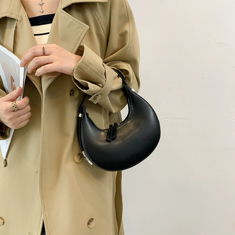 

Роскошные дизайнерские женские сумочки из искусственной кожи, кошельки 2022, модный винтажный кошелек с двойной молнией, полумесяц, Хобо, сум...