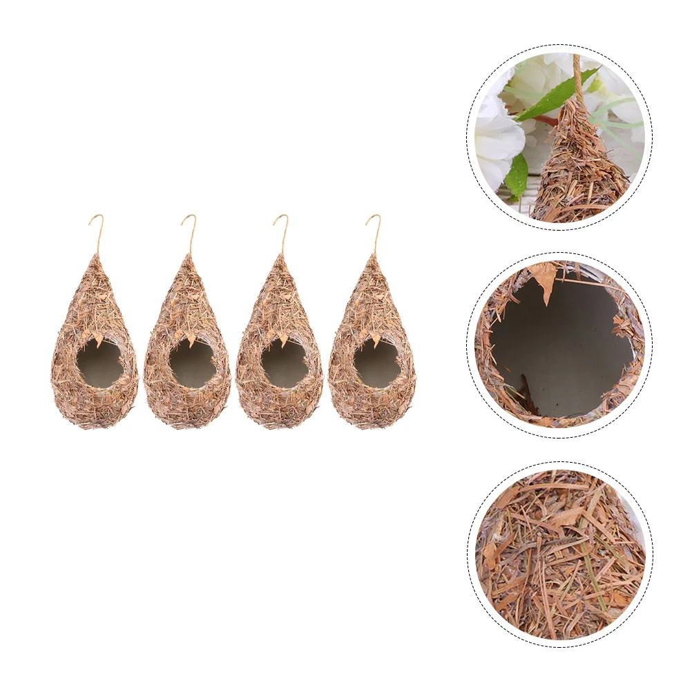 

Bird Birds Hanging Straw Breeding House Hummingbird Woven Resting Place Birdhouse Cage Hut Gardenfriendly Outside Fiber