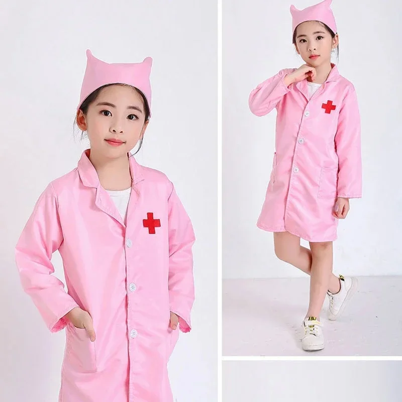 2025 Manteau de Cosplay pour Enfant Garçon et Fille Doux Blanc Rose Performance sur Scène