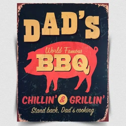 Металлическая табличка для барбекю в стиле ретро