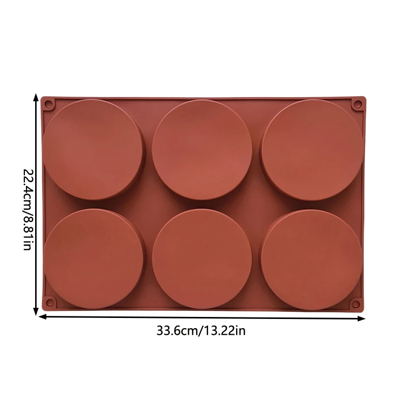 Силиконовая форма для торта с 6 полостями антипригарная выпечки круглый диск