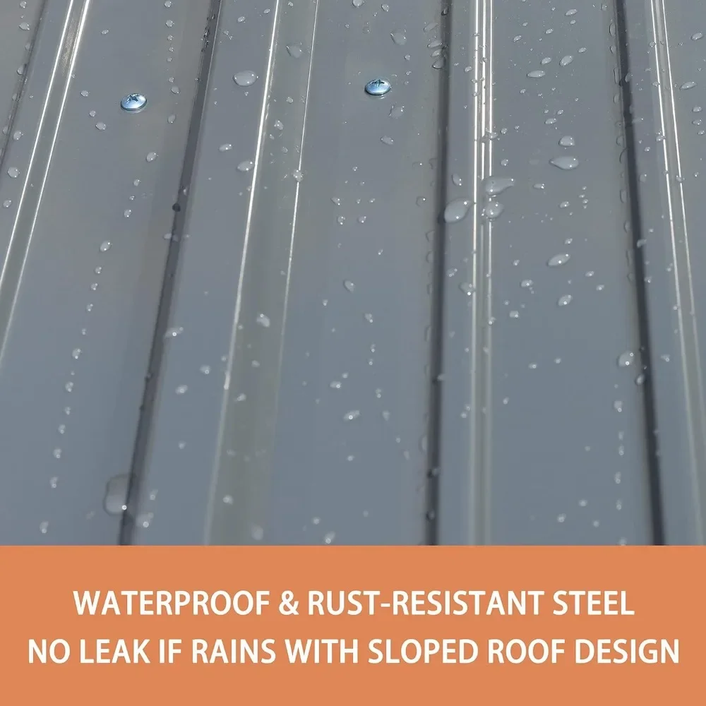 Сарай 8x10 футов из утолщенной оцинкованной стали уличный сарай с запираемой