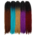 Mambo крученые вязаные косички 22 дюйма Омбре цвет синтетические плетеные волосы удлинители косички красные светлые волосы