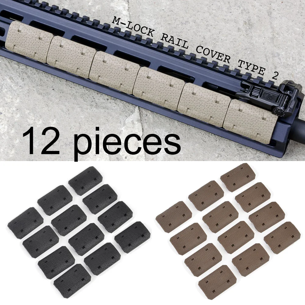 

AR15 12 Pieces M-LOK Airsoft Rail Cover Airsoft MLOK System Hand Protector Accessories Kit Subzero Hand Protector