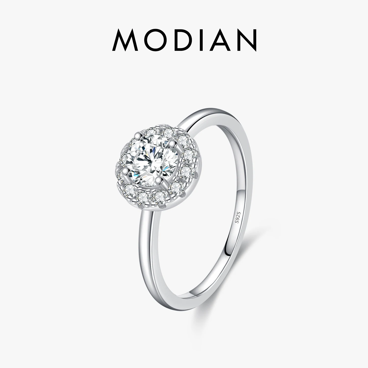 

MODIAN 0.5CT D Цвет VVS1 Круглый Муассанит кольцо 925 Стерлинговое Серебро Кольца изысканные свадебные ювелирные изделия для женщин Подарок на годовщину