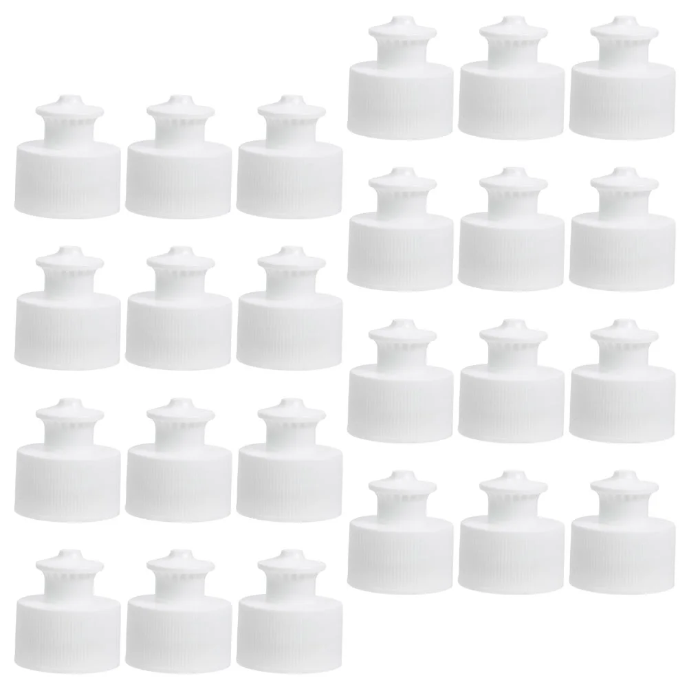 

24 Pcs Push Pull Caps Sports Bottle Tops Replacement Water Reusable Lid Plastic Mineral