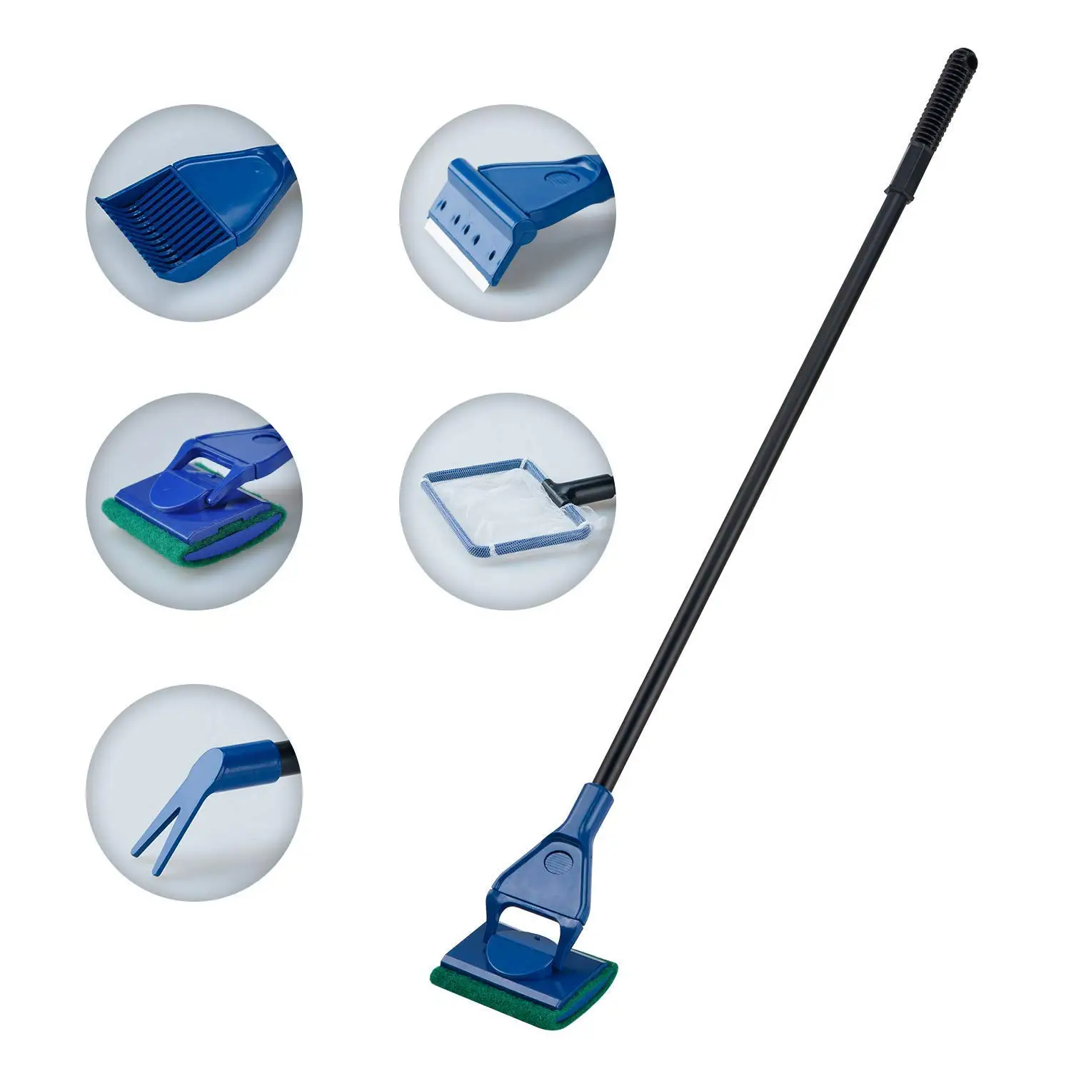 

Aquarium Accessories 5 in 1 Tank Clean Set Aquarium Cleaner Fish Net Scraper Sponge Cleaning Tool Kit Algae Fish Tank