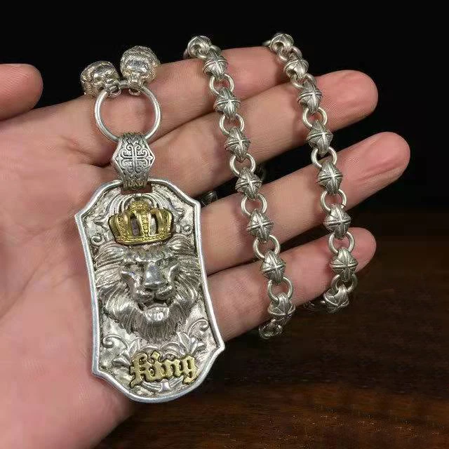 

New Retro Collection Nepalese Handmade Lion King Beast Brand Necklace Lucky Transfer Men and Women Neck Single Pendant Jewelry