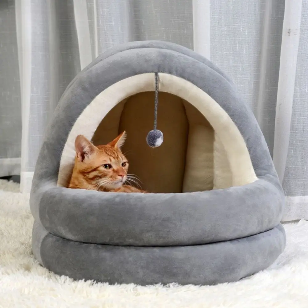 

Милая кровать для кошек, теплый домик для домашних животных, котенок, пещера, подушка, комфортный зимний домик для кошек, корзина для собак, уютная палатка, гнездо для щенков, коврик для маленьких собак