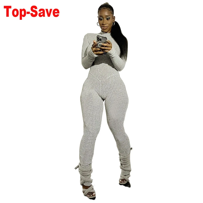 

Комбинезон на шнуровке, женская одежда 2023, Новое поступление, одежда для ночного клуба, шерстяной тканый ребристый комбинезон с длинным рукавом, женские комбинезоны