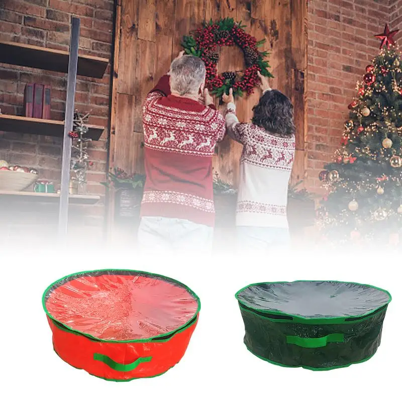 

Christmas Wreath Storage Christmas Wreath Storage Bag Decorative Wreath Storage With Zipper Closure In Christmas Colors Storage