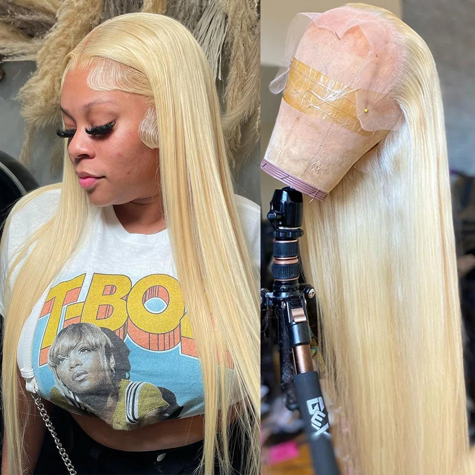 

613 HD Lace Frontal Wig 13x4 Lace Wigs Human Hair Preplucked 613 Honey Blonde Color Brazilian Straight Lace Front Wigs for Women