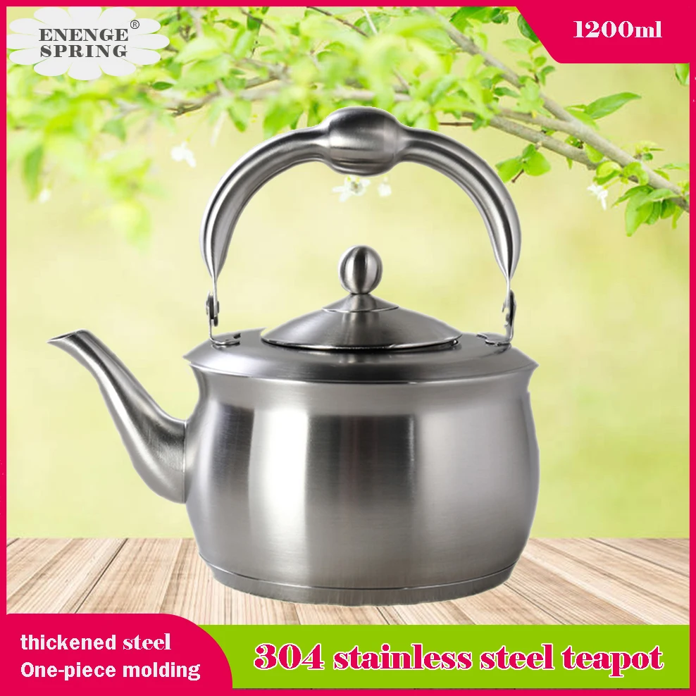 

1200ML Thicken Stainless Steel Boiling Water Kettle Brewing Tea Pot With Filter One-Piece Molding Kettle For Induction Cooker