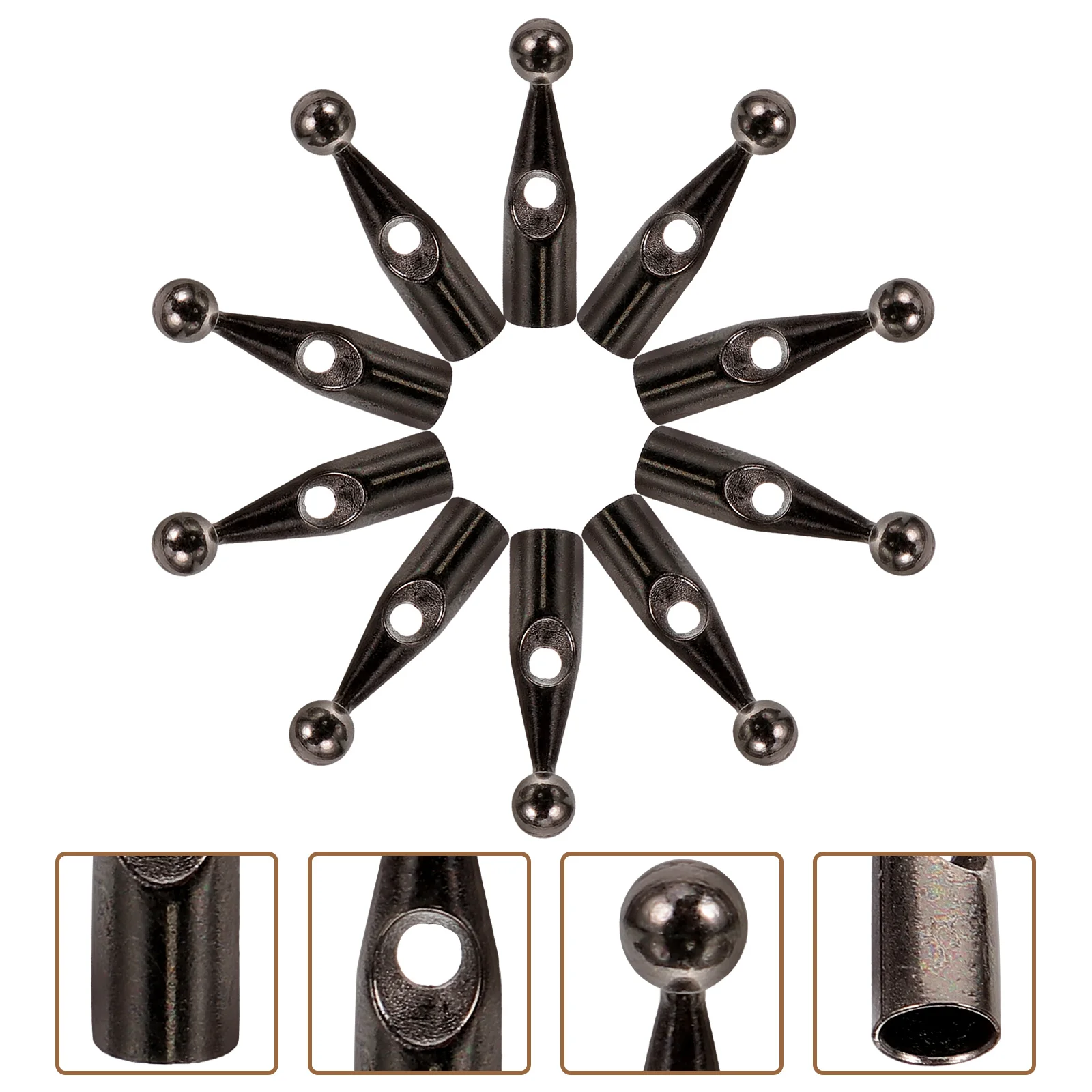 

10Pcs Universal Umbrella Tail Beads Metal Umbrella Bone Covers Replacement Umbrella Tail Beads